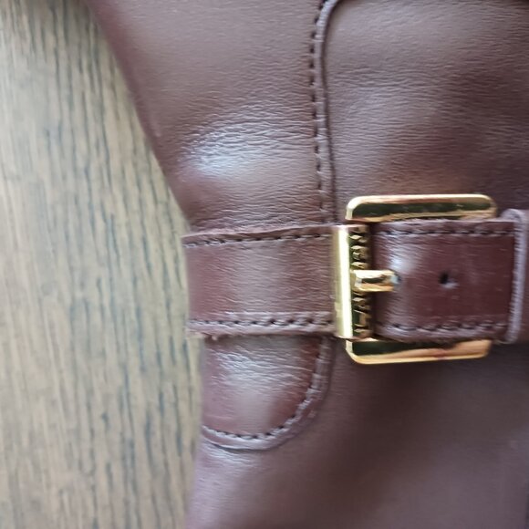 Ralph Lauren Leather Equestrian Wide Calf Brown Boot Size 8B - Picture 11 of 12